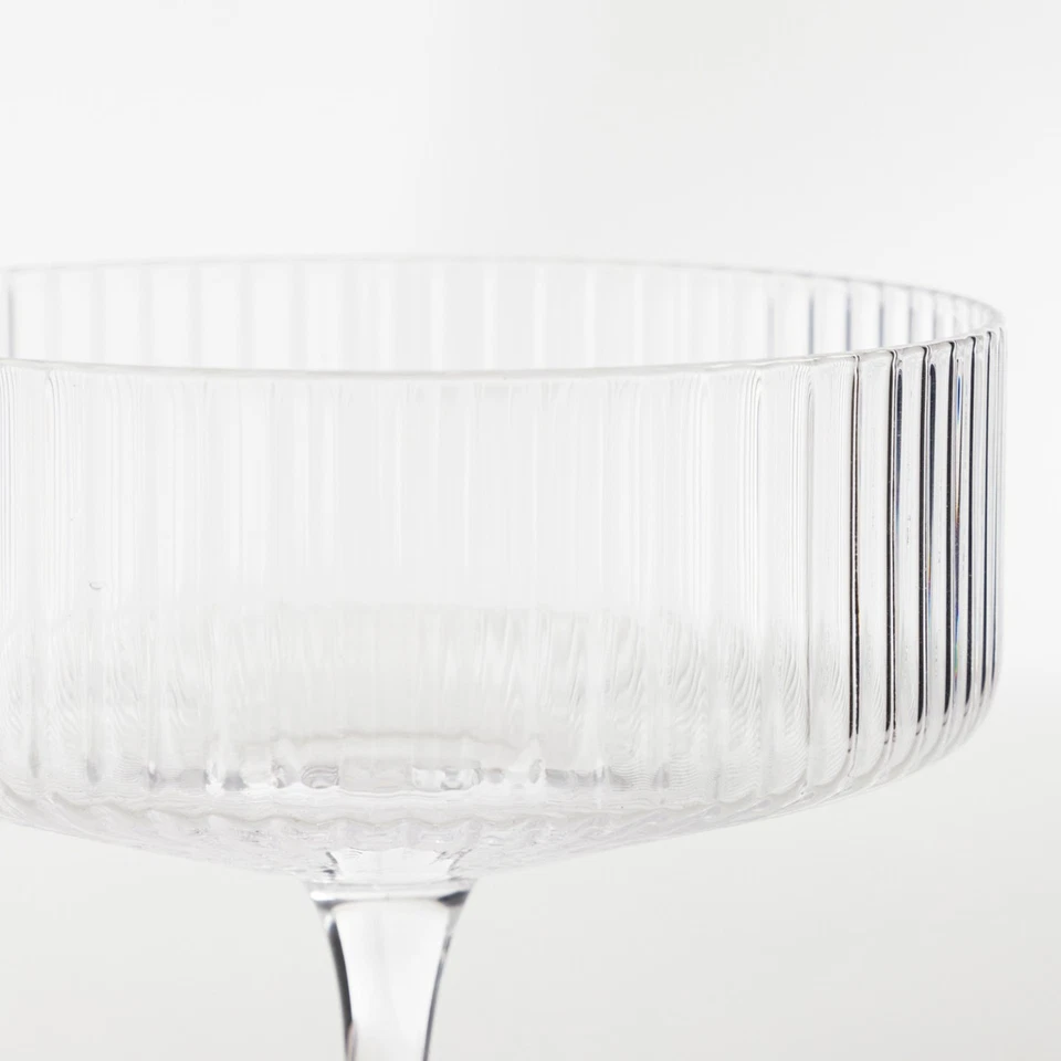 Mila Ribbed Cocktail Coupe Crystal Glass Set of 4 - image 4 of 4