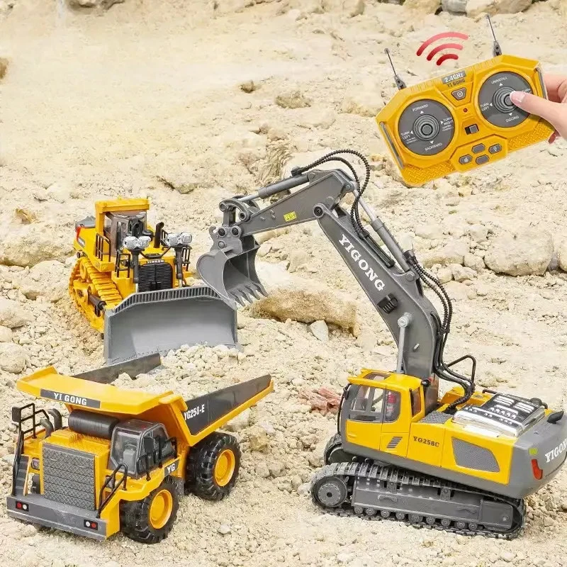 Remote Control Excavator Dump Truck Bulldozer RC Construction Truck Boys Toys - Image 2 of 4