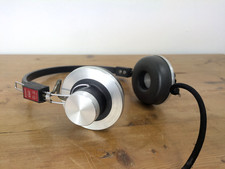 Sony DR-4A Stereo Headphones Vintage 1968 - Silver Saucer - Working - Japan