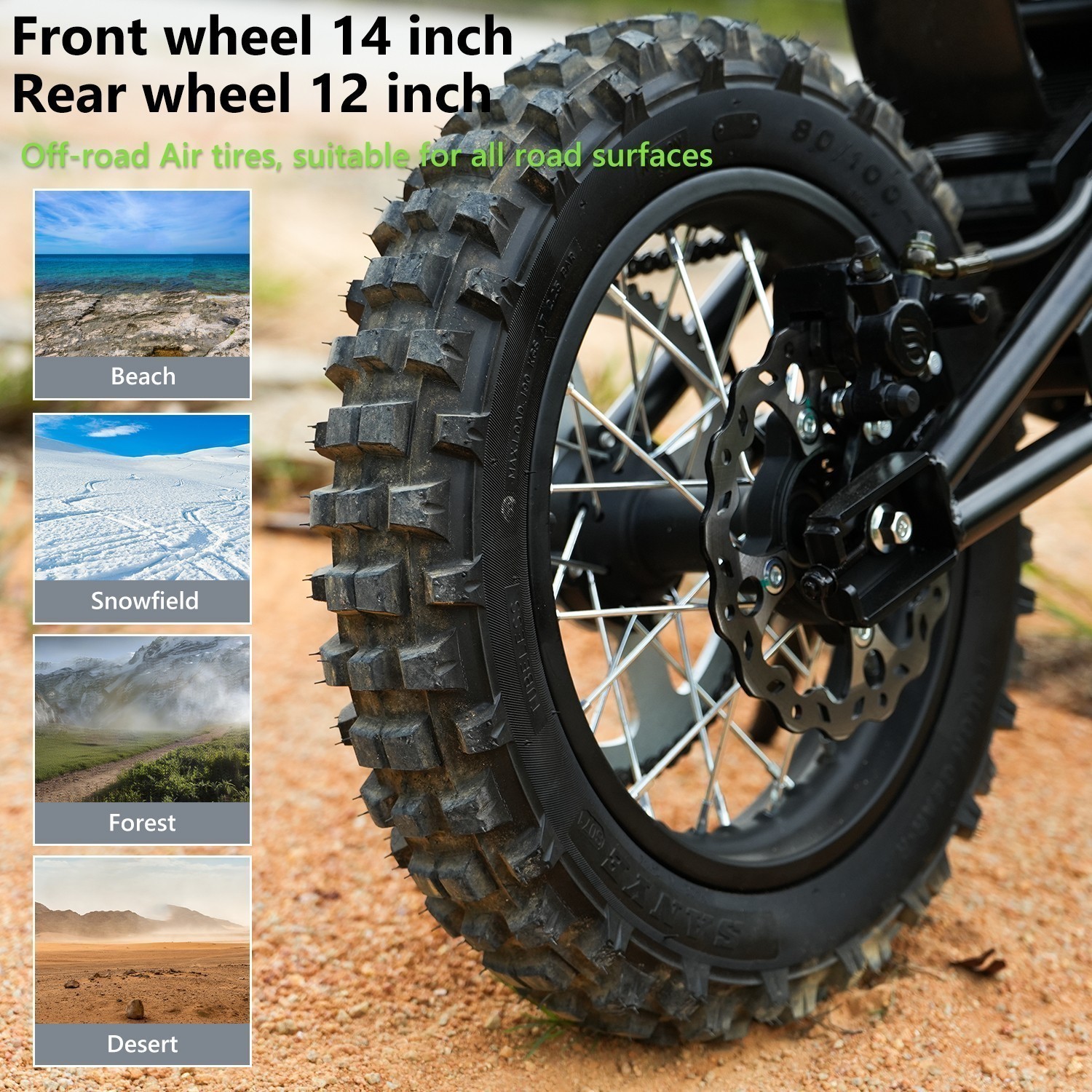 Electric Bike for Adults Motor 3500W 48V 40 MPH 14 in Off-road E-Mountain eBikes