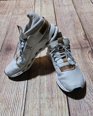 On Cloudnova White Pearl Brown Cloudtec Athletic Shoes Womens 9.5 (26.99177)