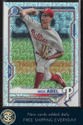 Mick Abel 2021 Bowman Chrome Prospects Mojo Refractor #BCP-219 Phillies