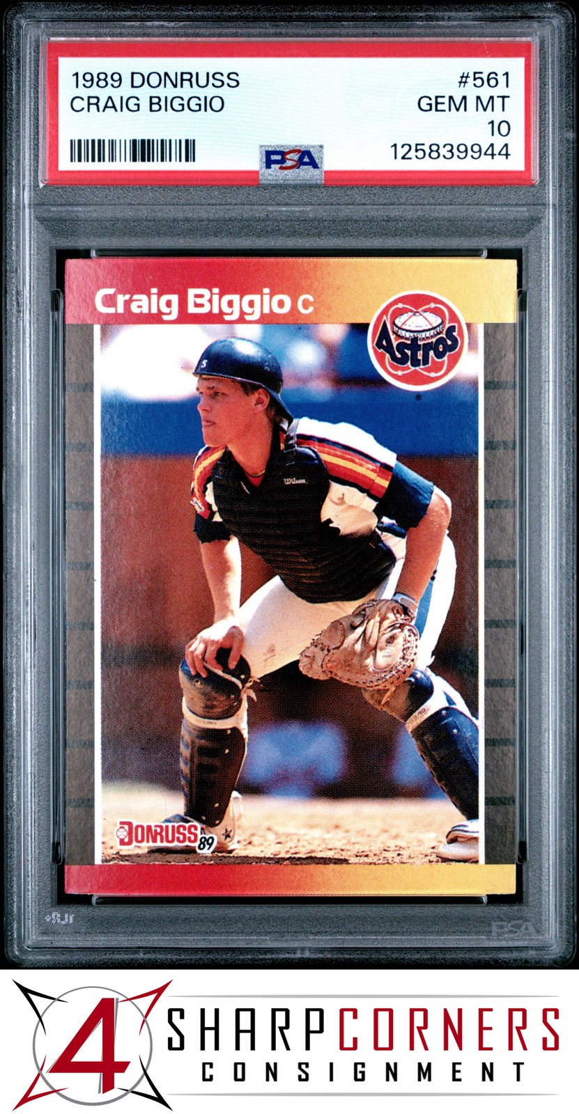 1989 DONRUSS #561 CRAIG BIGGIO RC ASTROS HOF PSA 10