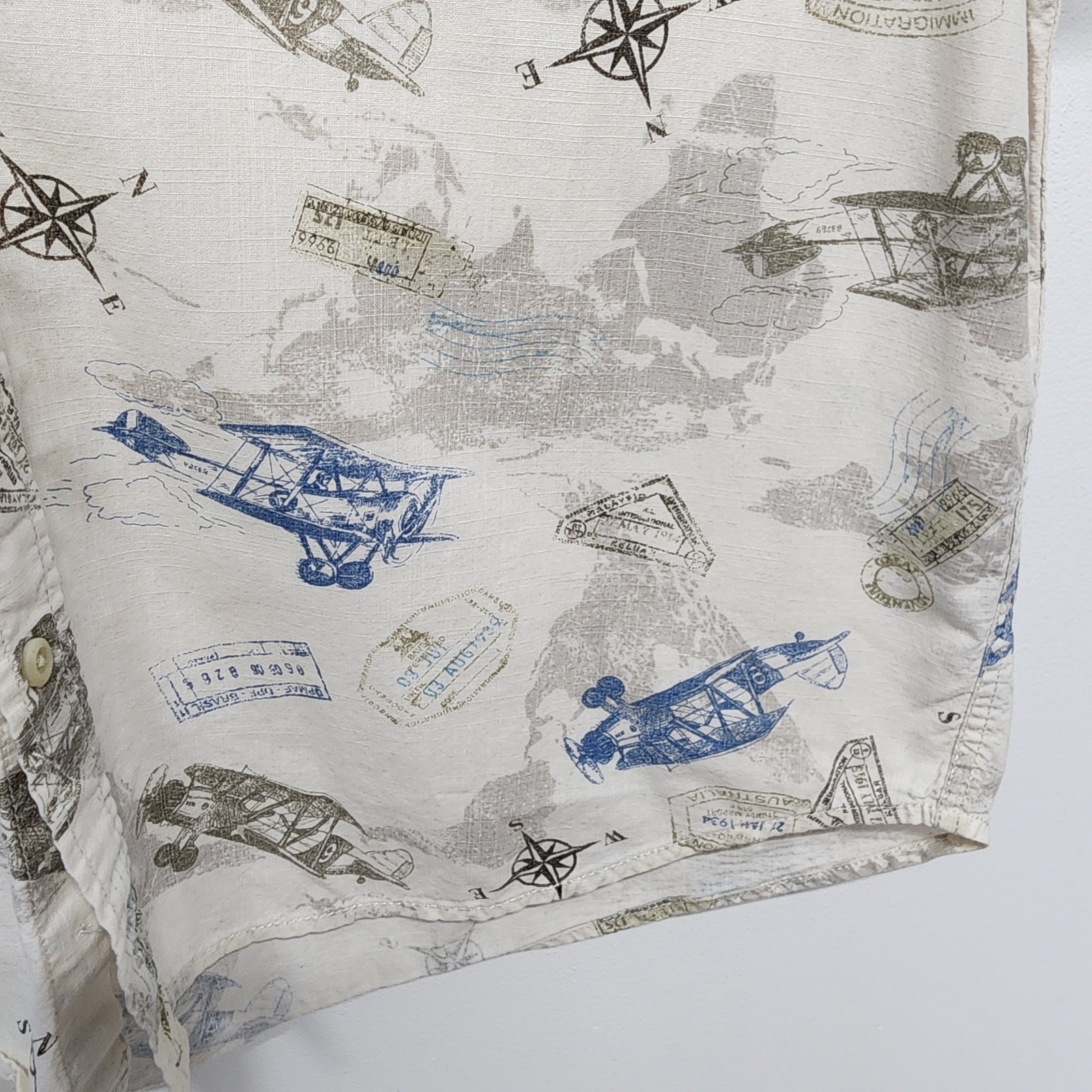 Vintage Basic Editions Airplane Button Front Shir… - image 5