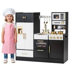 Play Kitchen for Kids w/Realistic Lights  Sounds, Stoves, Sink, Faucet, Oven
