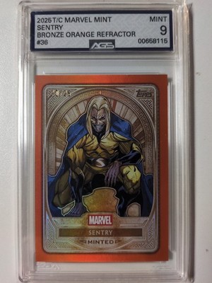 2025 Topps Marvel Mint Sentry #36 2025 Orange Chrome Refractor Bronze Mint 9