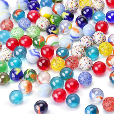 HAKACC 80 Stück Glasmurmeln, 16Mm Bunte Murmeln Mit Einzigartigen Mustern (Klass
