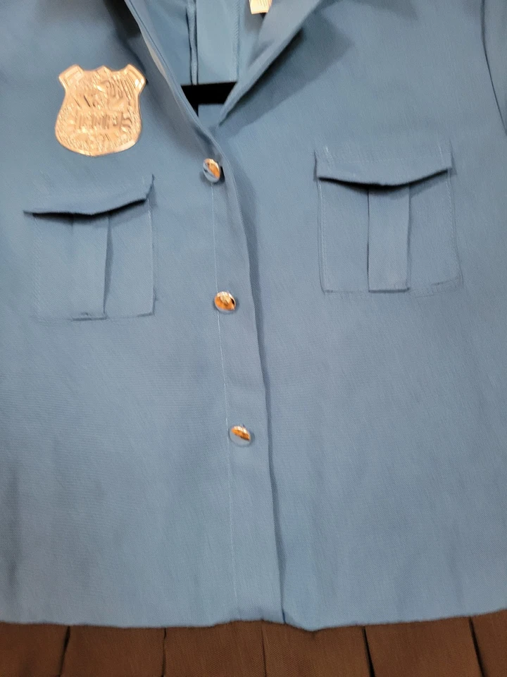 Niñas Disfraz de Oficial de Policía Uniforme Vestido Solo Talla 14/16 XLarge Azul Negro Foto 3 de 4