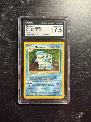 Blastoise Base Set Unlimited Pokemon Card 2/102 Holo Rare 1999 CGC 7.5 NM+