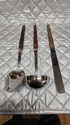 VINTAGE Mid Century EKCO Flint TEAK Cooking Utensils Set of 3