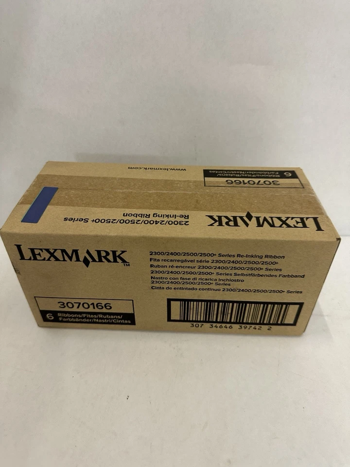 Lexmark 3070166 Black Re-Inking Printer Ribbon (4M Characters)- 6 pack - Image 2 of 3