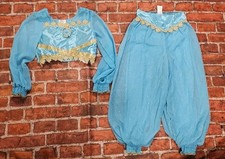 Disney Store Princess Jasmine Costume Set Girls 5/6 Aladdin Teal Two Piece 5 6