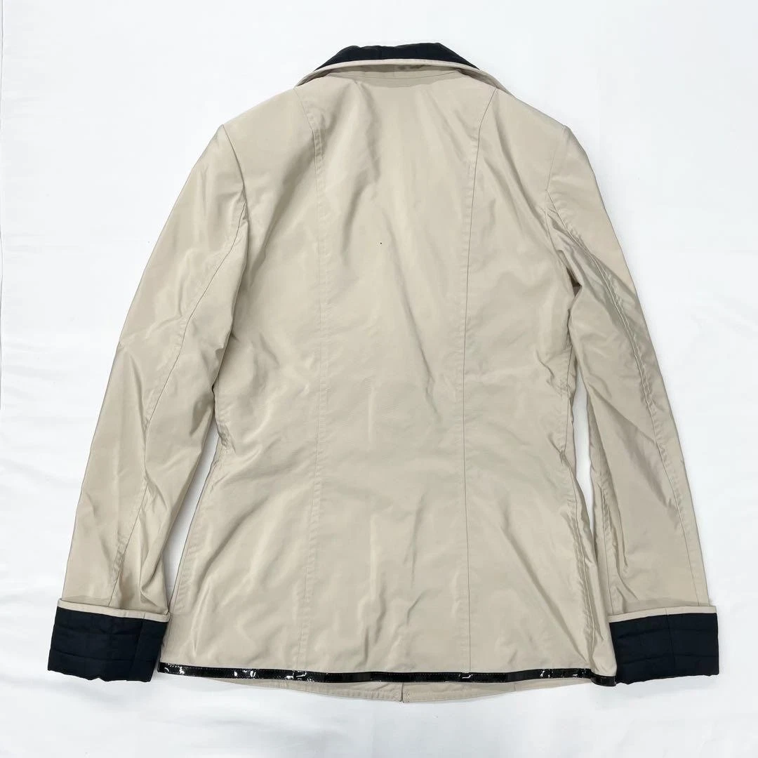 CHANEL Giacca Bottone Coco Beige Bicolore 36