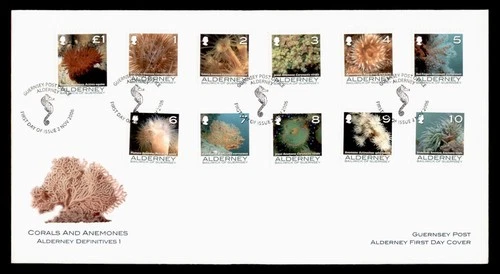 DR WHO 2006 ALDERNEY GUERNSEY FDC CORAL/ANEMONES CACHET COMBO L1 w29664