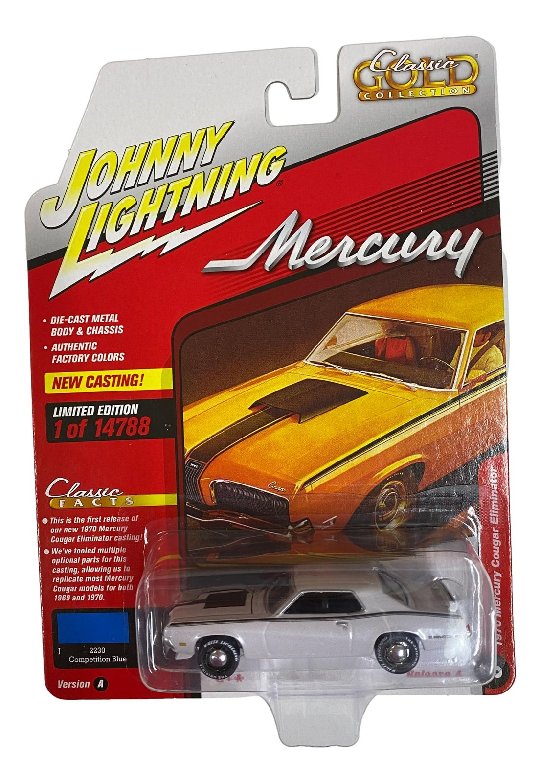 Johnny Lightning JLCG027 Classic Gold VER A 1970 Mercury Cougar Eliminator CHASE