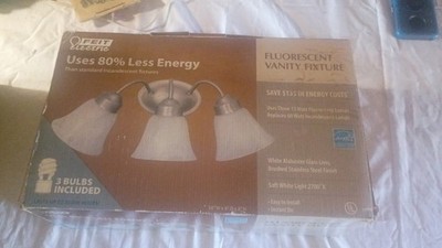 Feit Electric 3-Light Fluorescent Vanity Light 20in Brushed SS Energy Star