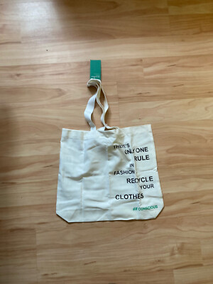 H&M Tote Bag , There s Only One Rule in Fashion Recycle Your Clothes , Canvas