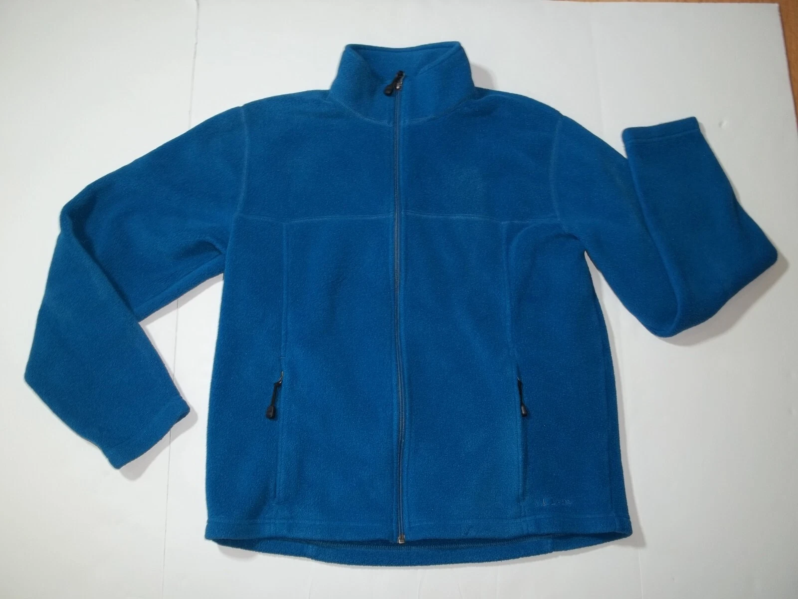 MENS LL BEAN LIGHTWEIGHT BLUE FLEECE JACKET, SZ MEDIUM REGULAR
