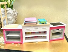 Barbie Ultimate Kitchen Set Oven Cooking Grill Sink Counters Lights Sounds Works