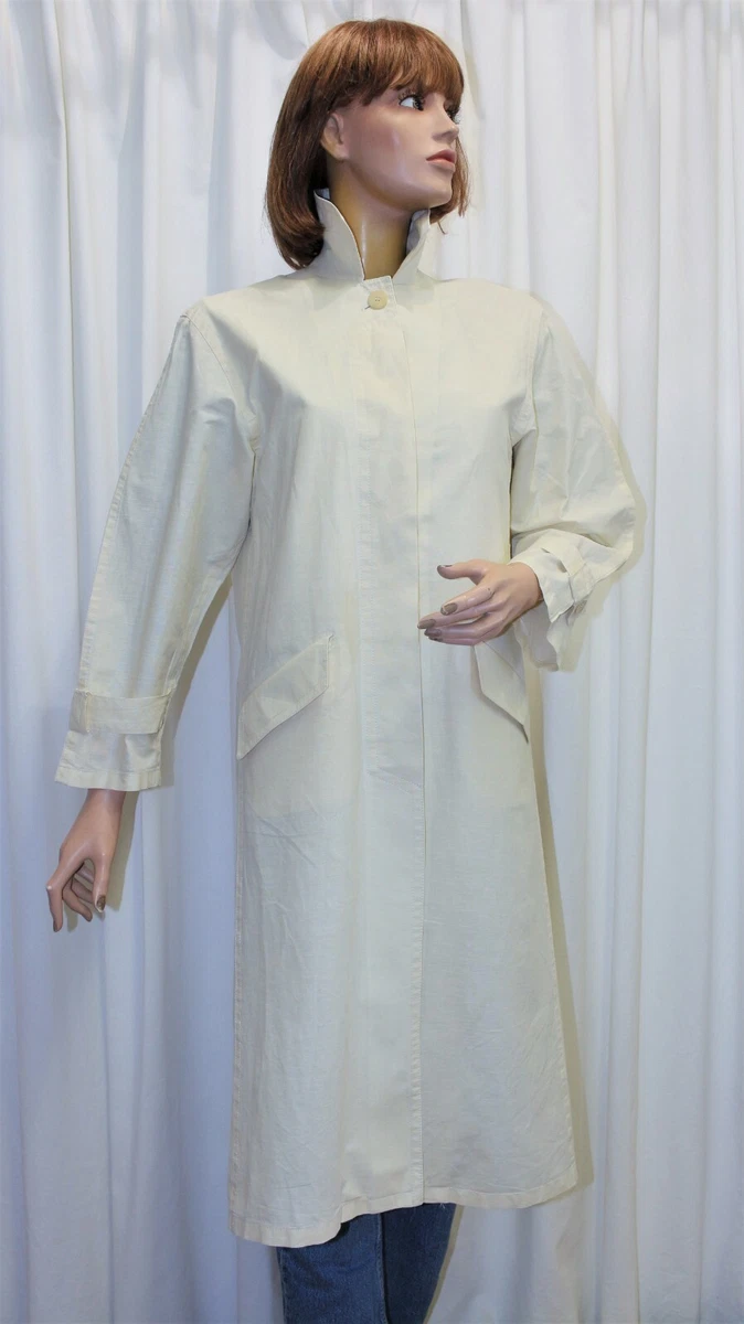 Vintage LOUIS FERAUD Womens Waterproof Cotton & Linen Lightweight Coat Size 38