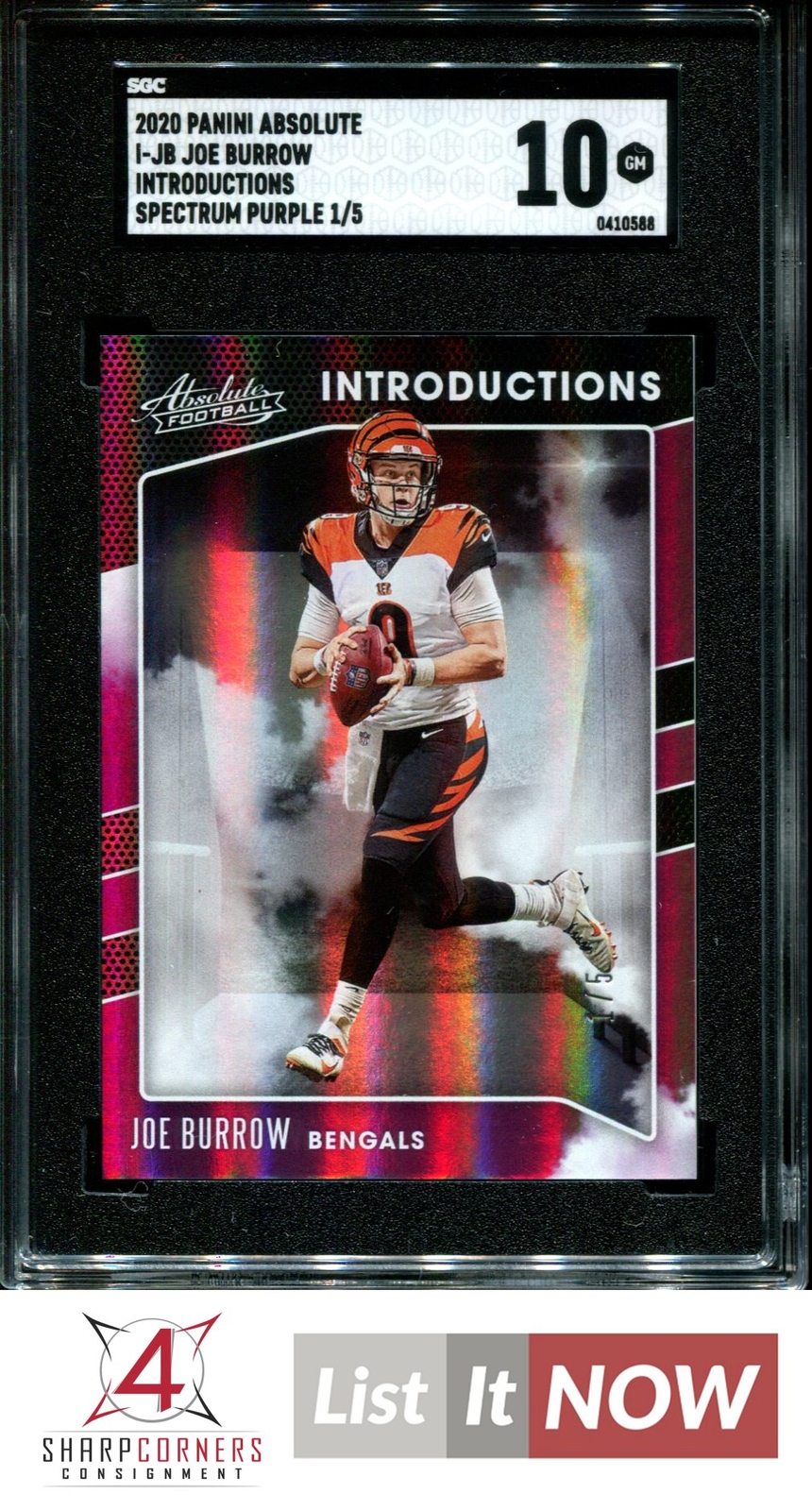 Joe Burrow Panini Absolute Introductions #IJB Spectrum Purple