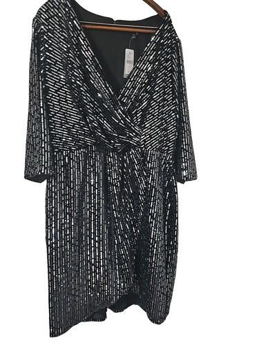 lane bryant black sequin dress Michaela Black Off The Shoulder Knit Dress by Priceless