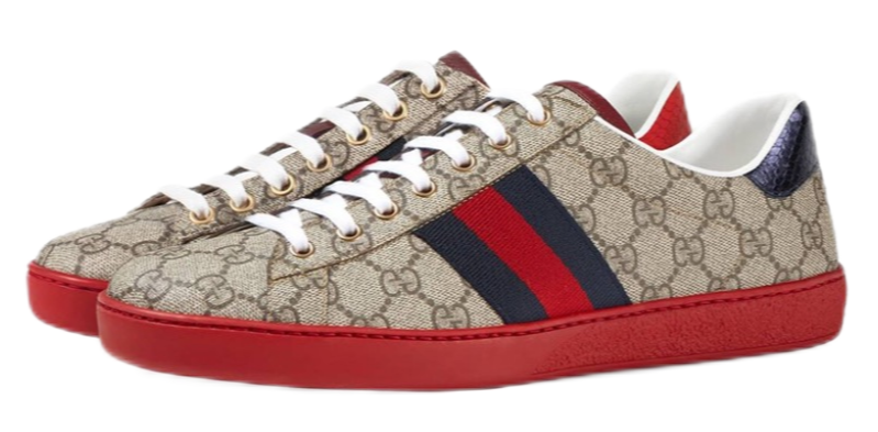 Gucci Ace GG Supreme Canvas Low Top Casual Sneaker Men's Ebony