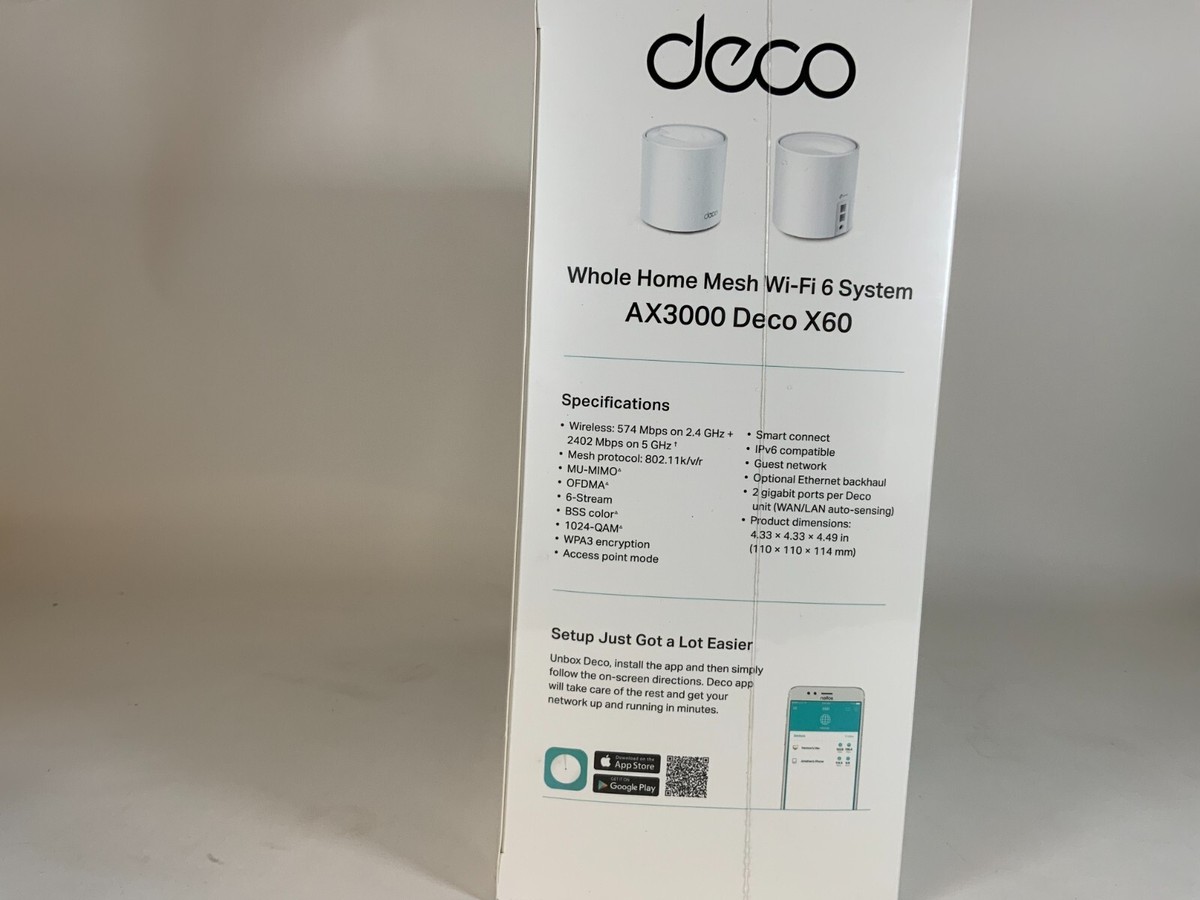 TP-Link Deco AX3000 WiFi 6 Mesh System (Deco X60) Router Extender