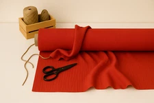 English Vermillion Red Linen Blend Fabric by the Yard – Apparel & Home Décor