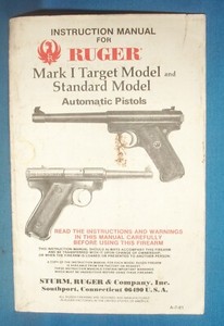RUGER MARK I TARGET & STANDARD 7-81 INSTRUCTION MANUAL  C233E