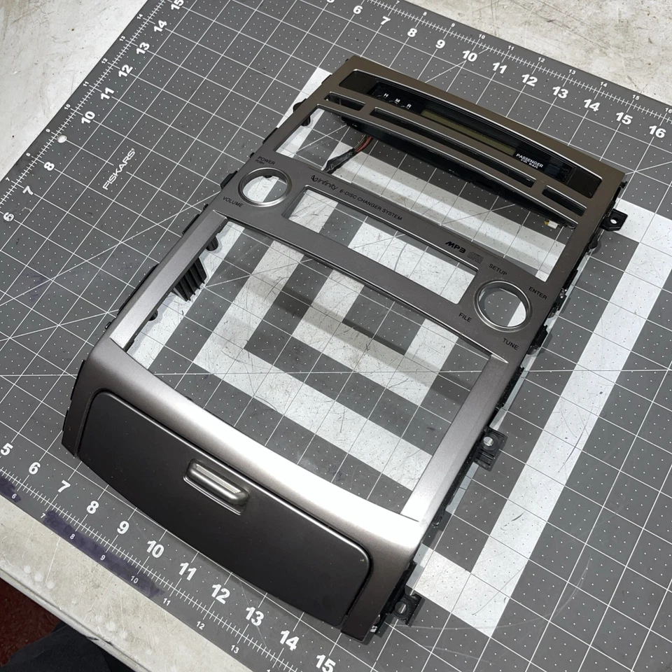 Hyundai Veracruz 2007 2012 tablero bisel central moldura 94510-3J100 fabricante de equipos originales con reloj plateado Foto 3 de 4