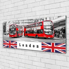 Glass Pictures Wall Art Print on Glass 125x50 London Buses Art