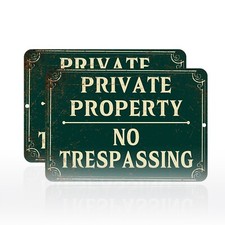 2 Pack Private Property No Trespassing Sign Rust Free Aluminum Metal Sign 8X12