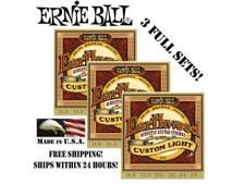  3 SETS ERNIE BALL EARTHWOOD 80/20 BRONZE CUSTOM LIGHT GUITAR STRINGS 2007 