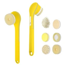 Electric Body Brush Rechargeable Back Washer For Shower Long Handle Exfoliating