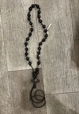 Jan Barboglio ROSARY BLESSING BEADS CROSS Retired forged IRON 