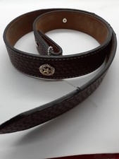Western Belt Brown Silver Tone And Gold Tone emblems 33 inches men boys girls