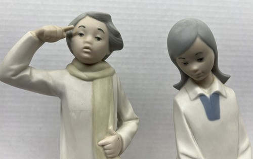 Figura Rex Valencia Vintage Hecha a Mano España "Lote de 2" Niño y Niña 9 1/2" - Imagen 2 de 13
