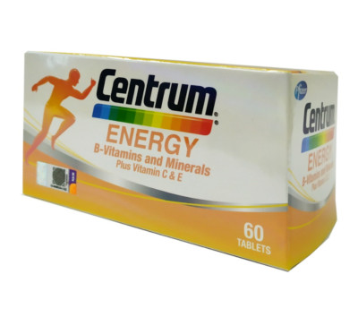 1 Box 60 Tablets Centrum Energy B-Vitamins & Minerals Plus Vitamin C & E