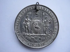 1849 Queen Victoria Liverpool Fancy Fair white metal medal 45mm BHM2360