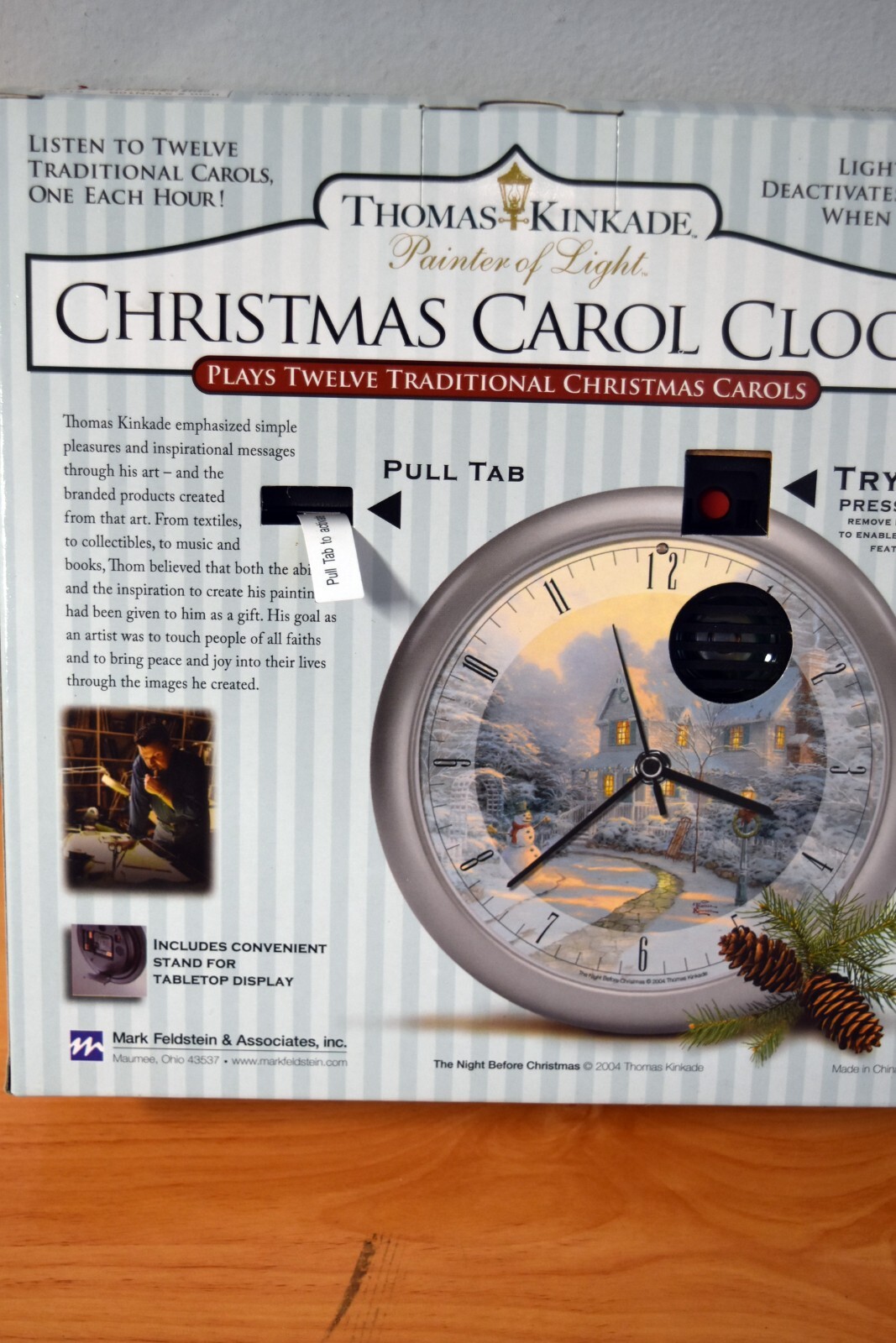 THOMAS KINKADE 12 CHRISTMAS CAROL CLOCK