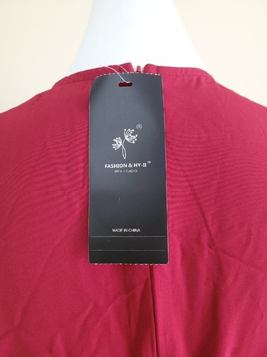 NWT Fashion HY-II Women's Romper Long Sleeve V-Neck Ruffles Red Color.Size L - Picture 10 of 16