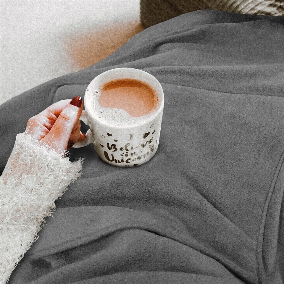 Heated Throws Electric Over Blanket Digital Control Double Warm Fleece