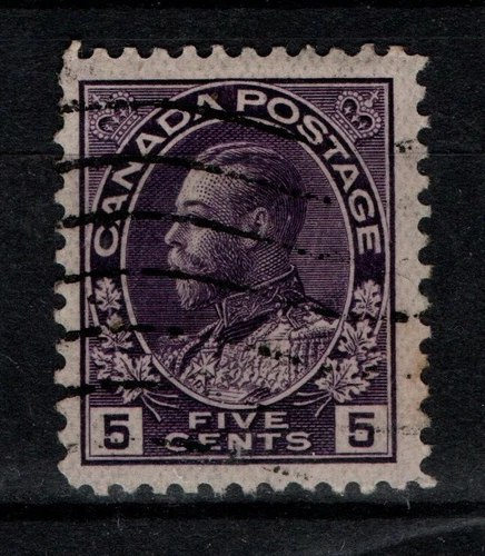 Canada 1922 1924 1931 King George V 5c Five cents Violet Thin Paper SG250a Used
