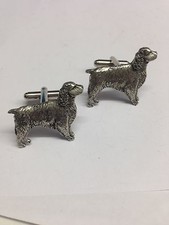 Springer Spaniel PP-D11 Dog Fine English Pewter Cufflinks