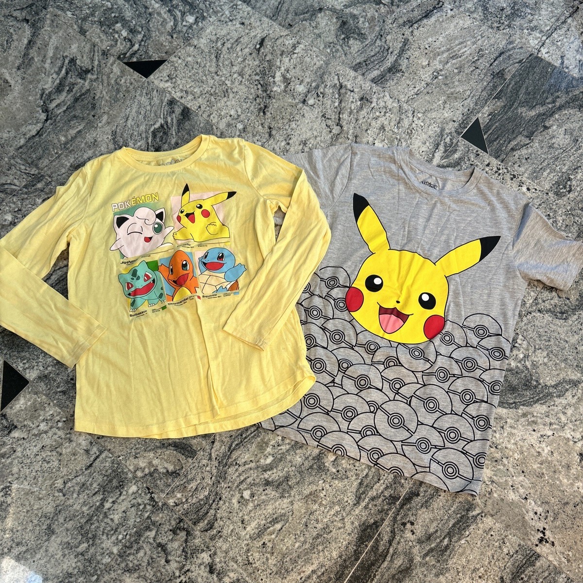Pikachu Pokémon Kids 14-16 Vguc Long Sleeve T Shirt Set Lot Pikachu Pokémon Kids 14-16 Vguc Long Sleeve T Shirt Set Lot