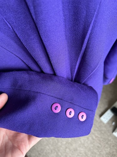 Vintage Jacques Vert Purple Two Piece Womens Suit Skirt 14 & Jacket 16 Wedding - Picture 15 of 17