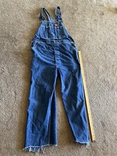 Vtg 60's Dickies Denim Carpenter Farm Work Trucker Bib Overalls Mens 38X27