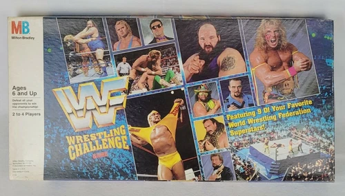 Vintage WWF Wrestling Challenge 1990 Board Game Milton Bradley missing two piece
