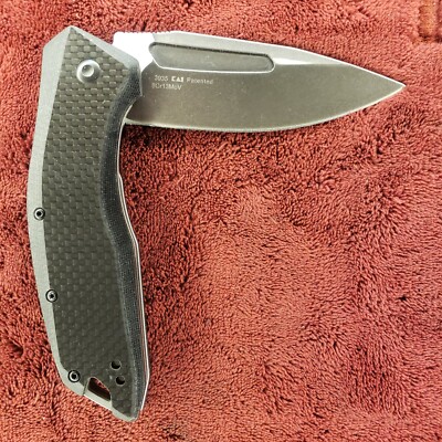 Black Kershaw Flourish 3935 SpeedSafe Assisted Blade Pocket Knife Carbon Fiber